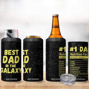 Funny Father's Day Gift For Dad 4 in 1 Can Cooler Tumbler Best Dad In The Galaxy TB10 Print Your Wear