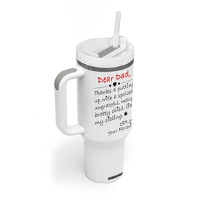 Funny Dad Gifts from Daughter Son Tumbler With Handle Gift From Favorite Child TB10 Print Your Wear