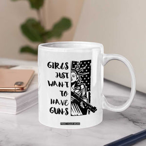 Gun Lovers Gifts For Women Coffee Mug Girls Just Want To Have Guns American Flag TB10 Print Your Wear