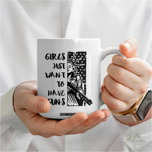 Gun Lovers Gifts For Women Coffee Mug Girls Just Want To Have Guns American Flag TB10 Print Your Wear