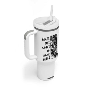 Gun Lovers Gifts For Women Tumbler With Handle Girls Just Want To Have Guns American Flag TB10 Print Your Wear