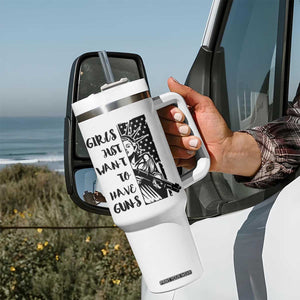 Gun Lovers Gifts For Women Tumbler With Handle Girls Just Want To Have Guns American Flag TB10 Print Your Wear