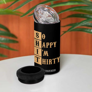 Funny 30th Birthday Gifts 4 in 1 Can Cooler Tumbler So Happy Im Thirty 1996 30 Year Olds TB10 Print Your Wear