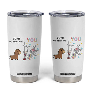 40th Birthday Tumbler Cup Funny Dancing Unicorn 1986 Other 40 Year Olds TB10 White Print Your Wear