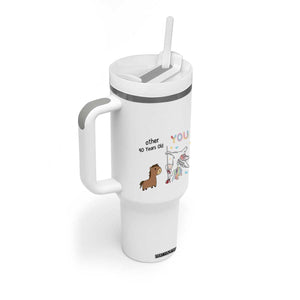 40th Birthday Tumbler With Handle Funny Dancing Unicorn 1986 Other 40 Year Olds TB10 Print Your Wear