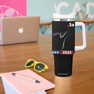 Cat Ladies for Kamala President Tumbler With Handle Comma-La Harris 2024 Election Funny Kitty American Flag TB10 Print Your Wear