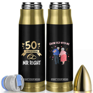 50th Wedding Anniversary For Couples Bullet Tumbler 50 Years Of Being Mr Right Parents Golden Anniversary Gifts TB10 Black Print Your Wear