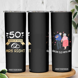 50th Wedding Anniversary For Couples Skinny Tumbler 50 Years Of Being Mrs Always Right Parents Golden Anniversary Gifts TB10 Print Your Wear