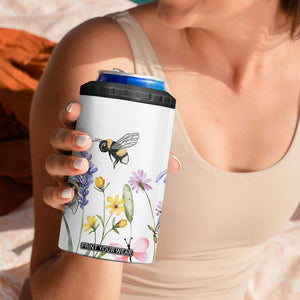 Vintage Spring Wildflower 4 in 1 Can Cooler Tumbler Bees Butterflies Floral Meadow TB10 Print Your Wear