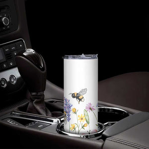 Vintage Spring Wildflower Skinny Tumbler Bees Butterflies Floral Meadow TB10 Print Your Wear