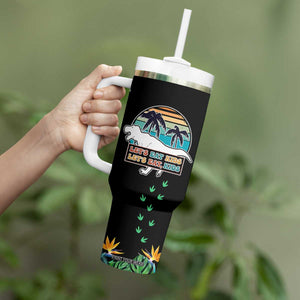 Grammar English Teacher Tumbler With Handle Funny Dinosaurs Punctuation Saves Lives Lets Eat Kids TB10 Print Your Wear