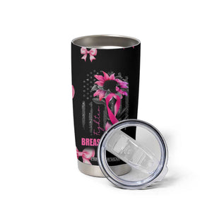 Breast Cancer Survivor Tumbler Cup Pink Ribbon Sunflower USA Flag TB10 Print Your Wear