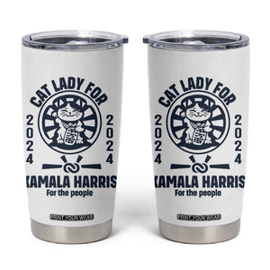 Childless Cat Lady Kamala Tumbler Cup Harris For The People President 2024 Feminist Womens Power TB10 White Print Your Wear