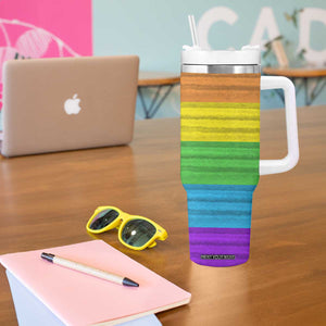 LGBTQ Pride Tumbler With Handle Kiss Whoever The Fuck You Want LGBT Rainbow Flag TB10 Print Your Wear