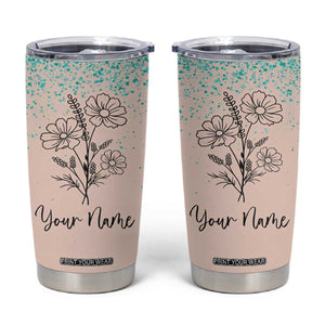 Personalized Gifts for Her Tumbler Cup Custom Name Flower Bridesmaid Proposal Birthday Christmas Gift TB10 Teal Print Your Wear