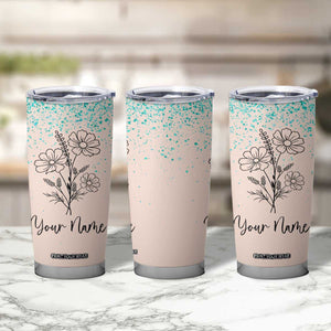 Personalized Gifts for Her Tumbler Cup Custom Name Flower Bridesmaid Proposal Birthday Christmas Gift TB10 Print Your Wear