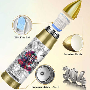 In A World Full Of Princesses Be A Chingona Bullet Tumbler Dia De Los Muertos Flower Spanish Slang TB10 Print Your Wear