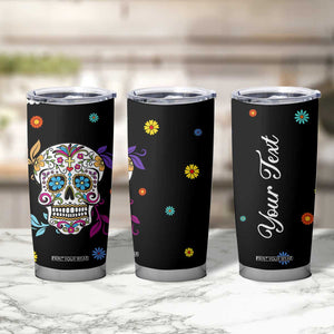 Personalized Sugar Skull Tumbler Cup Custom Name Flower Gothic Gifts For Latina Mexican Girls Women TB10 Print Your Wear