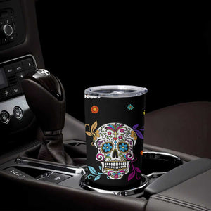 Personalized Sugar Skull Tumbler Cup Custom Name Flower Gothic Gifts For Latina Mexican Girls Women TB10 Print Your Wear
