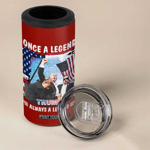 Trump 2024 Legend 4 in 1 Can Cooler Tumbler Trump Assassination Attempt Make America Strong Again Unstoppable Trump Shot American Flag TB10 Print Your Wear