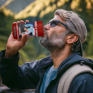 Trump 2024 Legend 4 in 1 Can Cooler Tumbler Trump Assassination Attempt Make America Strong Again Unstoppable Trump Shot American Flag TB10 Print Your Wear