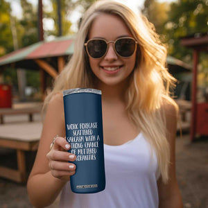 Funny Coworker Gifts Skinny Tumbler Work Forecast Sarcastic Gag Present for Boss Employer Navy TB10 Print Your Wear