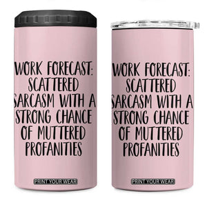 Funny Coworker Gifts 4 in 1 Can Cooler Tumbler Work Forecast Sarcastic Gag Present for Boss Employer Pink TB10 One Size: 16 oz Pink Print Your Wear