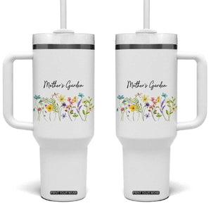 Mothers Garden Tumbler With Handle Mother's Day Flower Mom Gifts TB10 One Size: 40 oz White Print Your Wear