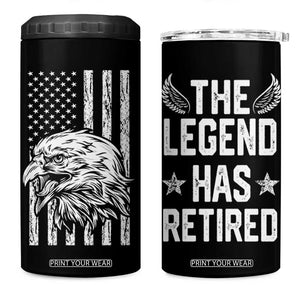 The Legend Has Retired 4 in 1 Can Cooler Tumbler Goodbye Present Farewell Gifts For Coworker Eagle US Flag TB10 One Size: 16 oz Black Print Your Wear