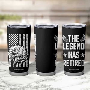 The Legend Has Retired Tumbler Cup Goodbye Present Farewell Gifts For Coworker Eagle US Flag TB10 Print Your Wear