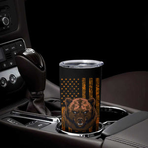 Gifts For Dad Tumbler Cup Papabear Christmas Birthday Father's Day Gift American Flag TB10 Print Your Wear