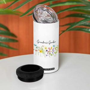 Grandmas Garden 4 in 1 Can Cooler Tumbler Mother's Day Flower Grandma Gifts TB10 Print Your Wear