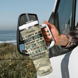 Anniversary Gift For Men Tumbler With Handle I Promise To Always Be By Your Side Camo Valentines Day TB10 Print Your Wear
