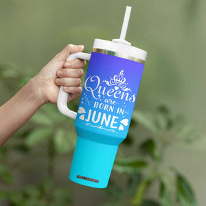 June Birthday Gifts For Women Tumbler With Handle Queens Are Born In June TB10 Print Your Wear