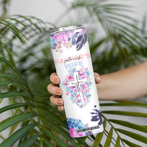 Gifts For Pastor Wife Skinny Tumbler Pastors Wives Flower Cross Christian Gifts For Women TB10 Print Your Wear