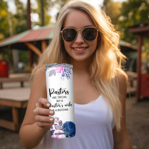 Gifts For Pastor Wife Skinny Tumbler Pastors Wives Flower Cross Christian Gifts For Women TB10 Print Your Wear