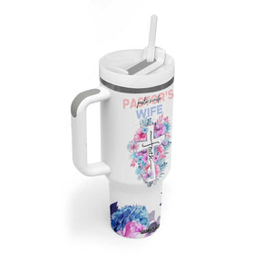 Gifts For Pastor Wife Tumbler With Handle Pastors Wives Flower Cross Christian Gifts For Women TB10 Print Your Wear
