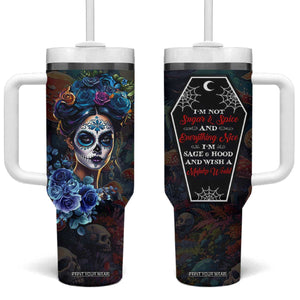 Sugar Skull Tumbler With Handle Sugar And Spice Gift For Women Girls TB10 One Size: 40 oz Multicolor Print Your Wear