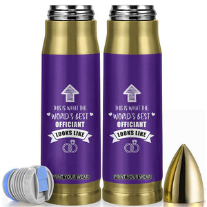 Groomsmen Proposal Gift Bullet Tumbler This Is What An Awesome Officiant Looks Like Bride Groom Thank You TB10 Purple Print Your Wear