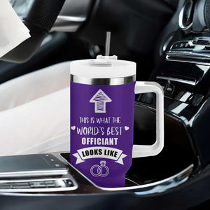 Groomsmen Proposal Gift Tumbler With Handle This Is What An Awesome Officiant Looks Like Bride Groom Thank You TB10 Print Your Wear