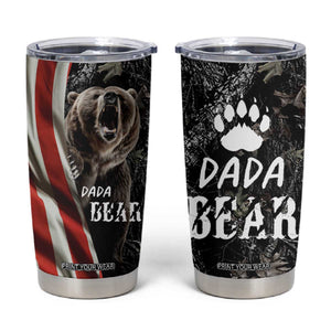 Gifts For Dad Tumbler Cup Dada Bear American Flag TB10 Camouflage Print Your Wear