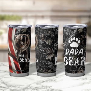 Gifts For Dad Tumbler Cup Dada Bear American Flag TB10 Print Your Wear