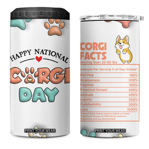 Corgi Lovers 4 in 1 Can Cooler Tumbler 3D Inflated Effect Cute Dog Lovers Gift Happy National Corgi Day TB10 One Size: 16 oz White Print Your Wear