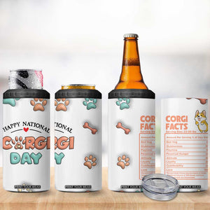 Corgi Lovers 4 in 1 Can Cooler Tumbler 3D Inflated Effect Cute Dog Lovers Gift Happy National Corgi Day TB10 Print Your Wear