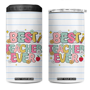 Teacher 4 in 1 Can Cooler Tumbler Appreciation Gift For Teachers TB10 One Size: 16 oz White Print Your Wear