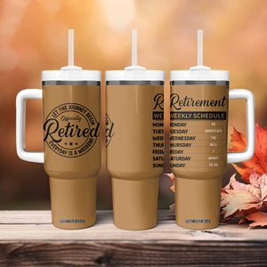 Retirement Gifts For Men Tumbler With Handle Retirement Weekly Schedule Coworker Leaving Goodbye Gift TB10 Print Your Wear