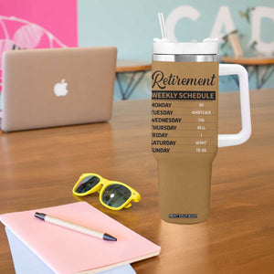 Retirement Gifts For Men Tumbler With Handle Retirement Weekly Schedule Coworker Leaving Goodbye Gift TB10 Print Your Wear
