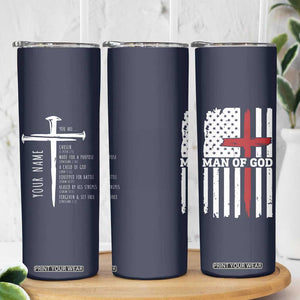 Personalized Christian Gifts For Men Skinny Tumbler Custom Name Man Of God Bible Verse Religious Gift TB10 Print Your Wear
