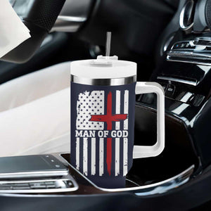 Personalized Christian Gifts For Men Tumbler With Handle Custom Name Man Of God Bible Verse Religious Gift TB10 Print Your Wear