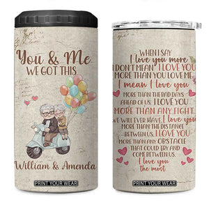 Personalized Couple Gift for Anniversary 4 in 1 Can Cooler Tumbler Custome Name Vintage Romantic Elderly Couple TB10 One Size: 16 oz Beige Print Your Wear